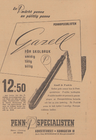 Gazell Aftonbladet 31 aug 1949
